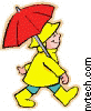 boy with umbrella clip art