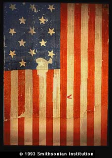 Photo of the Star-Spangled Banner at the National Museum of American History.